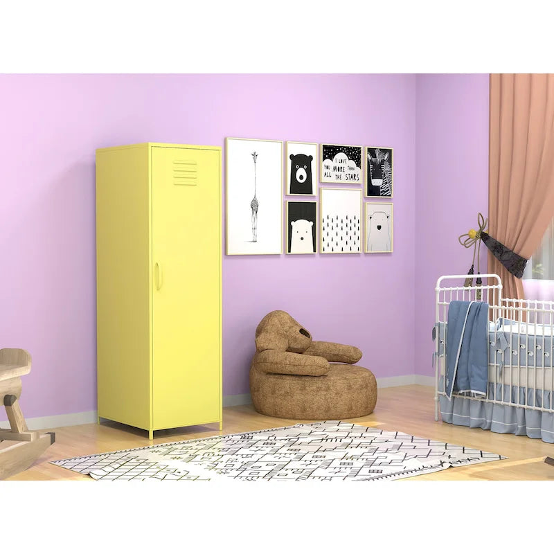 Armoire métallique jaune pour l'espace scolaire des enfants