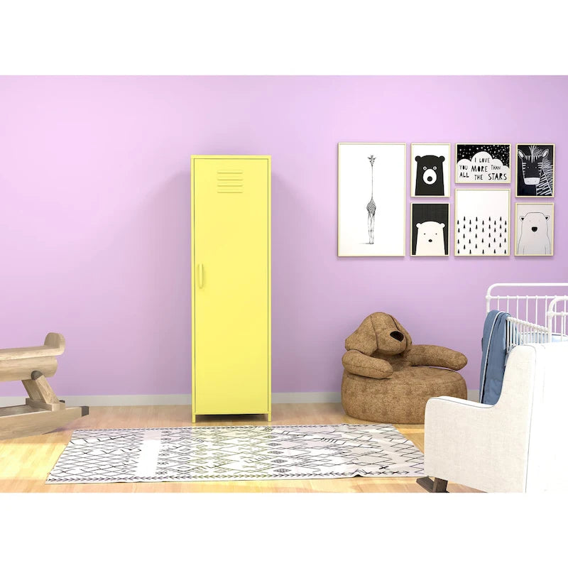 Armoire métallique jaune pour l'espace scolaire des enfants