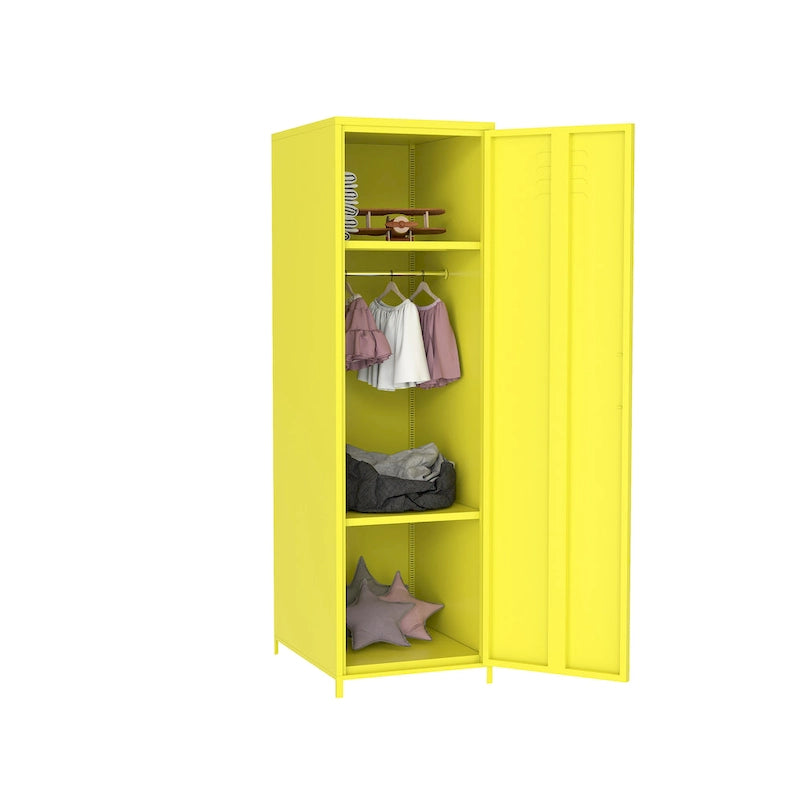 Armoire métallique jaune pour l'espace scolaire des enfants
