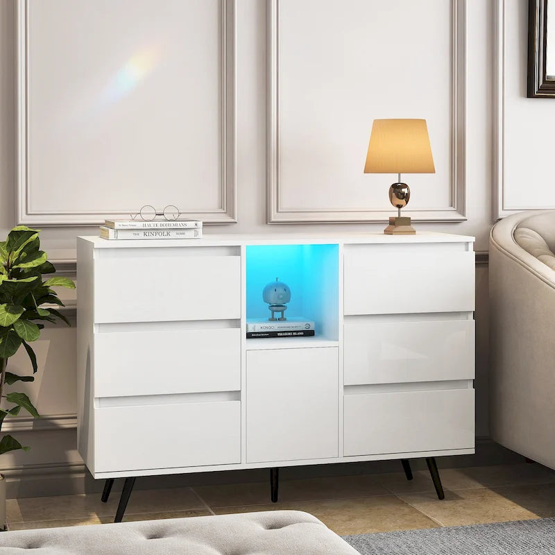 Bahut de salle à manger avec éclairage LED pour le salon