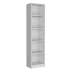 Bibliothèque avec 5 étagères et rangement 60 de large gris mat - blanc