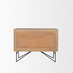 Meuble d'appoint en bois clair à 2 portes et 2 étagères - 44,0L x 17,5l x 30,0H
