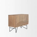 Meuble d'appoint en bois clair à 2 portes et 2 étagères - 44,0L x 17,5l x 30,0H