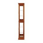 Vitrine éclairée, étagères réglables, panneau arrière miroir, portes en verre trempé (6 niveaux), (ampoule E26 non incluse)