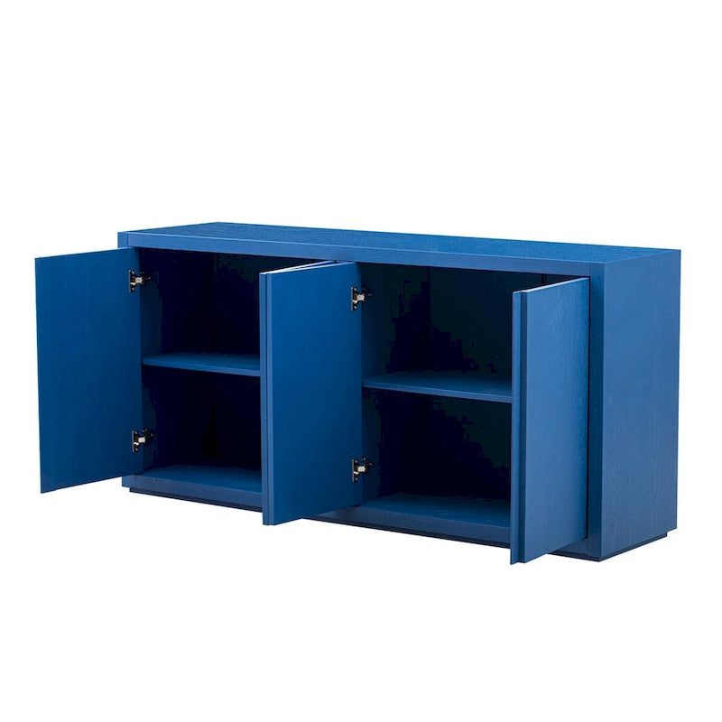 63 Meuble Buffet Quatre Portes avec Étagères Réglables pour Couloir Entrée Salon