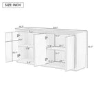 63 Meuble Buffet Quatre Portes avec Étagères Réglables pour Couloir Entrée Salon