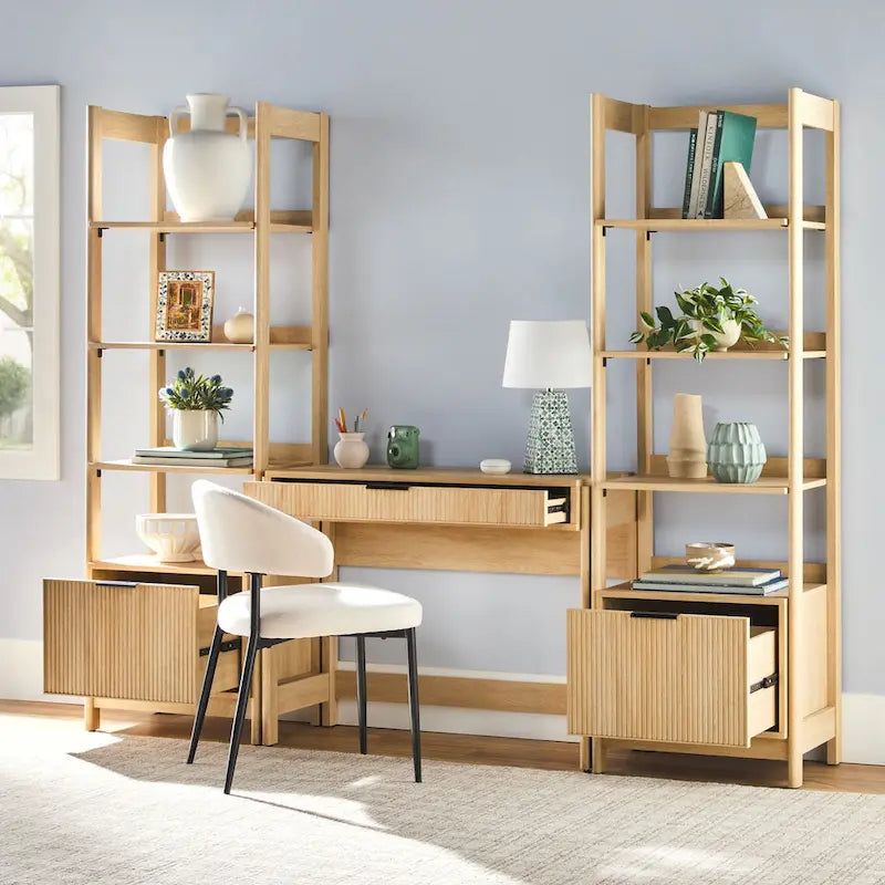 Bureau avec 2 bibliothèques étroites