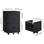 Classeur mobile en bois à 3 tiroirs - 26,5P x 18,6L x 6,9H