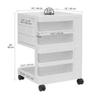 Organisateur de rangement mobile rotatif 4 faces – 18 L x 18 P x 26 H
