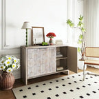 Meuble d'appoint style ferme, buffet en bois à 3 portes