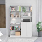 Bibliothèque de 2 meubles à 5 étagères et placard