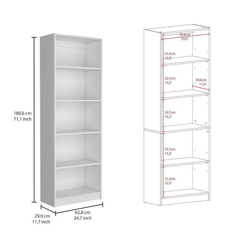 Bibliothèque de 2 meubles à 5 étagères et placard