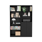 Bibliothèque de 2 meubles à 5 étagères et placard