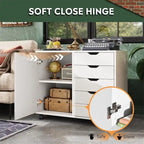 Commode en bois à 5 tiroirs - 15.8P x 30.8L x 25.5H