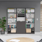 Kenyon 74 Wide 5-Shelf and Cabinet Option C Bookcase Set of 3