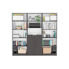 Bibliothèque 5 étagères et placard option C de 74 po de largeur