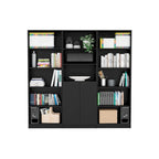 Bibliothèque 5 étagères et placard option C de 74 po de largeur