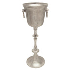 Rafraîchisseur à vin en métal 31, contemporain, vintage, industriel, en aluminium argenté, sur pied, pour la maison et