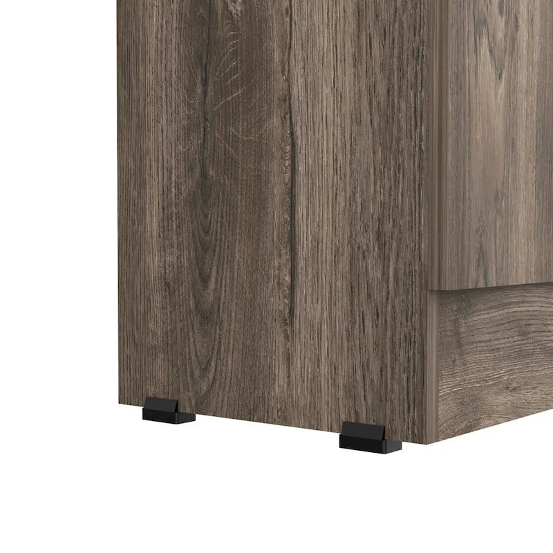 Meuble de rangement, cinq étagères, finition wengé marron foncé / noir, haute qualité et durable