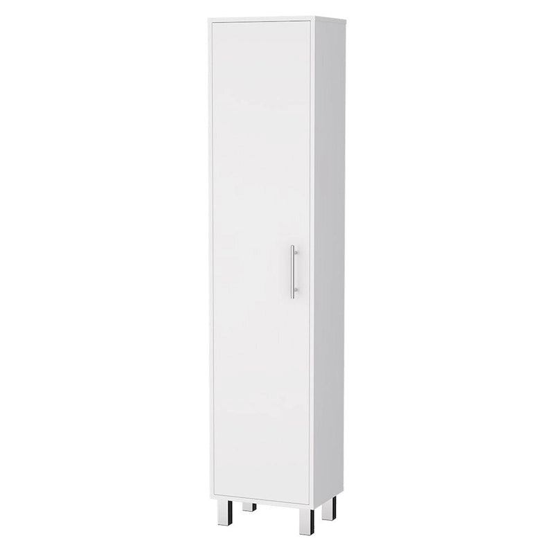 Armoire de rangement, cinq étagères, finition blanche, haute qualité et durable