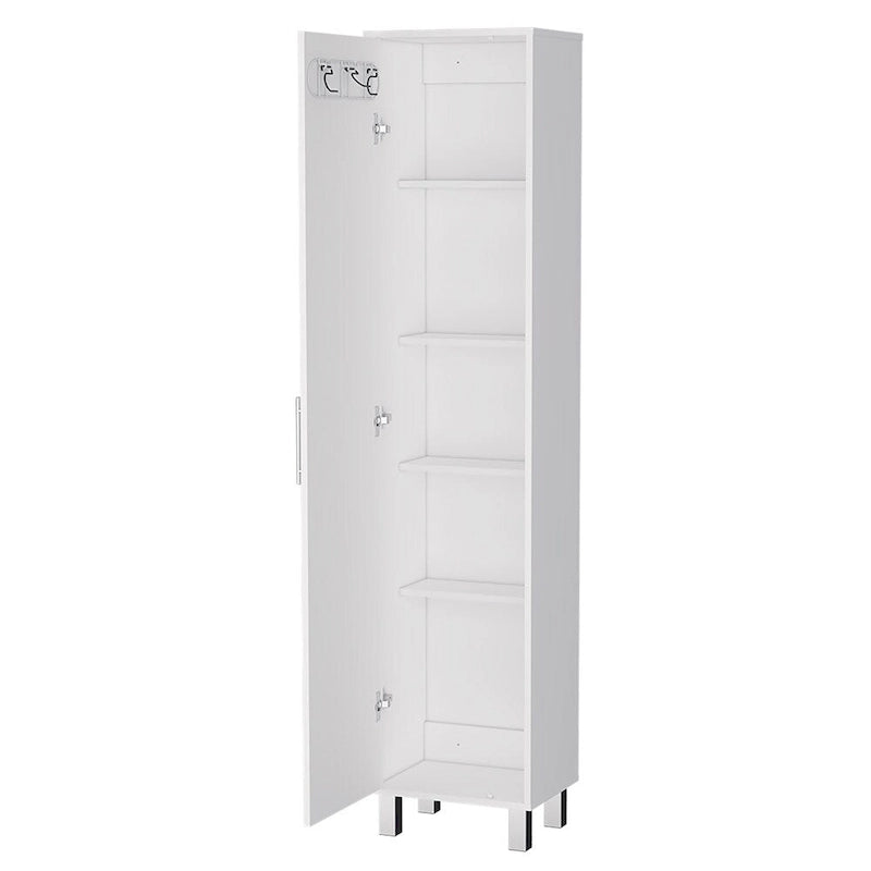 Armoire de rangement, cinq étagères, finition blanche, haute qualité et durable