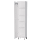 Armoire de rangement, cinq étagères, finition blanche, haute qualité et durable