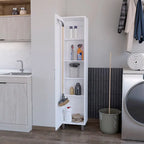 Armoire de rangement, cinq étagères, finition blanche, haute qualité et durable