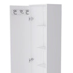 Armoire de rangement, cinq étagères, finition blanche, haute qualité et durable