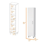 Armoire de rangement, cinq étagères, finition blanche, haute qualité et durable