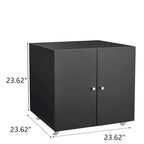 Meuble de bureau Armoire de photocopieur noire 2 portes meuble de photocopieur en acier support d'imprimante à tiroirs mobile