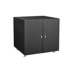 Meuble de bureau Armoire de photocopieur noire 2 portes meuble de photocopieur en acier support d'imprimante à tiroirs mobile