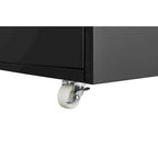 Meuble de bureau Armoire de photocopieur noire 2 portes meuble de photocopieur en acier support d'imprimante à tiroirs mobile