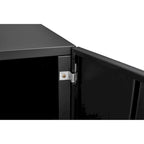 Meuble de bureau Armoire de photocopieur noire 2 portes meuble de photocopieur en acier support d'imprimante à tiroirs mobile