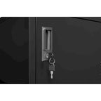 Casier de rangement à 6 portes pour employés, casiers métalliques pour bureau, salle de sport, école et maison avec fente pour carte (noir)